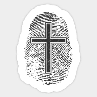 Christian thumbmark cross Sticker